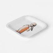 Cooler Hip Hop Bald Typ Singer mit Mikrofon Pappteller (Gewinkelt)