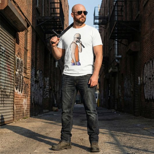 Cooler Hip Hop Bald Typ Singer mit Mikrofon T-Shirt