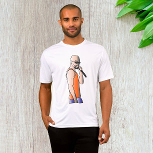 Cooler Hip Hop Bald Typ Singer mit Mikrofon T-Shirt
