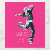 Cooler Hip Hop-Girl-Tänzer Weinetikett (Einzelnes Label)