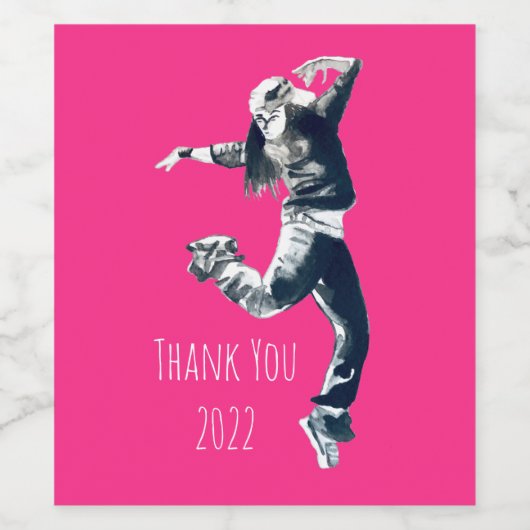 Cooler Hip Hop-Girl-Tänzer Weinetikett (Einzelnes Label)