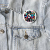 Cooler Hip-Hop-Kid im Graffiti-Stil-Button Button (Beispiel)