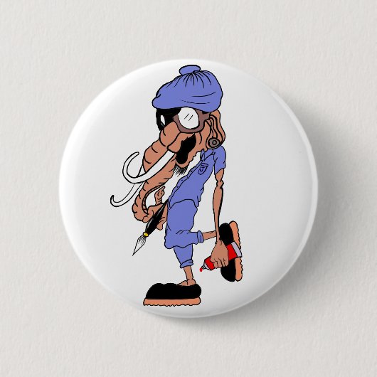 Cooler Hip-Hop-Künstler Button (Vorderseite)
