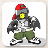 Cooler Hip Hop Penguin Getränkeuntersetzer (Vorderseite)
