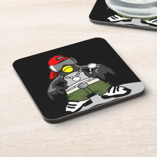 Cooler Hip Hop Penguin Untersetzer (Linke Seite)