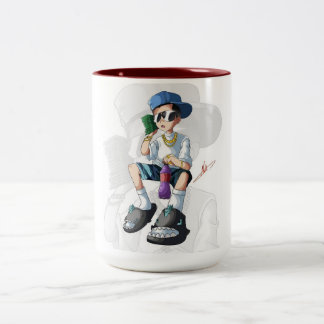 Cooler Hip-Hop-Straßenstyle-Charakter – Urbane Mus Zweifarbige Tasse