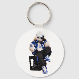 Cooler Hip-Hop-Teddybär-Rund-Pin mit Rückknopf Schlüsselanhänger