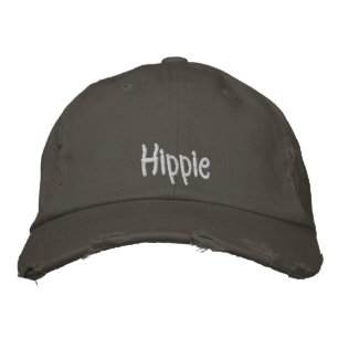 Cooler Hippie Rustikal Nickelgrau Weiß Vintage  Bestickte Baseballkappe