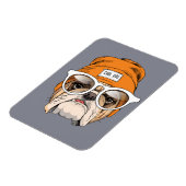 Cooler Hipster Bulldog Magnet (Linke Seite)