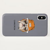 Cooler Hipster Bulldog | Name hinzufügen Case-Mate iPhone Hülle (Rückseite (Horizontal))