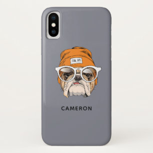 Cooler Hipster Bulldog   Name hinzufügen Case-Mate iPhone Hülle
