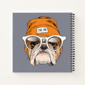 Cooler Hipster Bulldog Notizblock (Rückseite)