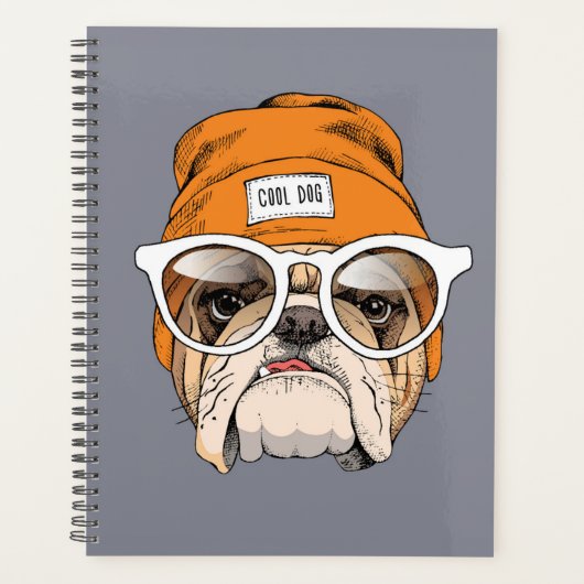 Cooler Hipster Bulldog Planer (Vorderseite)