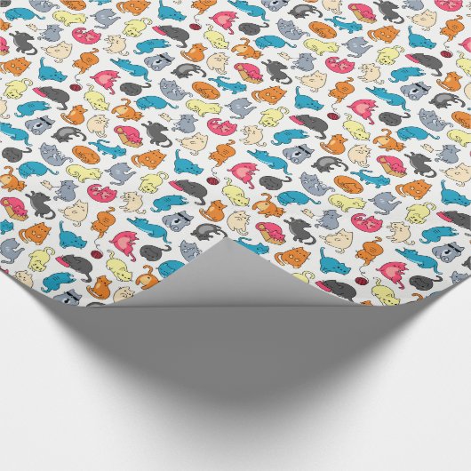 Cooler Hipster Cartoon Katzen Geschenkwrap Geschenkpapier (Ecke)