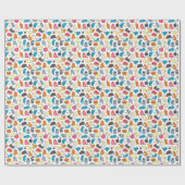 Cooler Hipster Cartoon Katzen Geschenkwrap Geschenkpapier (Flach)