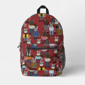 Cooler Hipster Cat Pattern Bedruckter Rucksack (Vorderseite)