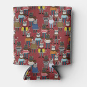 Cooler Hipster Cat Pattern Dosenkühler (Vorderseite)