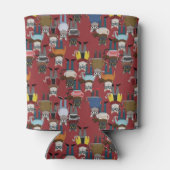 Cooler Hipster Cat Pattern Dosenkühler (Rückseite)