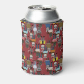 Cooler Hipster Cat Pattern Dosenkühler (Kanne Rückseite)