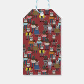 Cooler Hipster Cat Pattern | Name hinzufügen Geschenkanhänger (Rückseite)