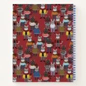 Cooler Hipster Cat Pattern | Name hinzufügen Notizblock (Rückseite)