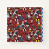 Cooler Hipster Cat Pattern Notizblock (Rückseite)