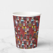 Cooler Hipster Cat Pattern Pappbecher (Rechts)