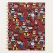 Cooler Hipster Cat Pattern Planer (Vorderseite)
