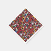 Cooler Hipster Cat Pattern Serviette (Ecke)