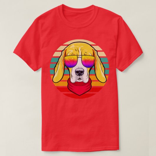 Cooler Hipster Dog Retro-Stil T-Shirt (Design vorne)