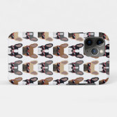 Cooler Hipster Französischer Bulldog Gemusterter F Case-Mate iPhone Hülle (Rückseite (Horizontal))