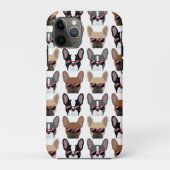 Cooler Hipster Französischer Bulldog Gemusterter F Case-Mate iPhone Hülle (Rückseite)