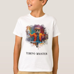 *~* Cooler Hipster-Kater-Junge-Trommler Whimsical T-Shirt