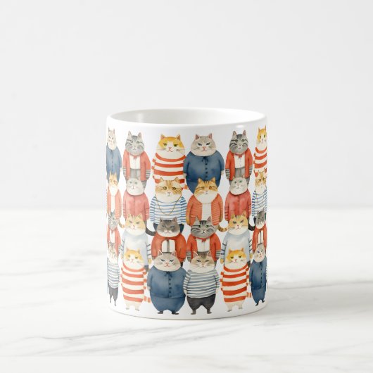 Cooler Hipster Katzen Kaffeetasse (Mittel)