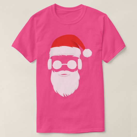 Cooler Hipster Santa Claus Bart Sonnenbrille Kopfp T-Shirt (Design vorne)