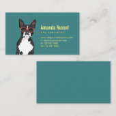 Cooler Hipster-Schwarzweiss-Boston-Terrier Visitenkarte (Vorne/Hinten)