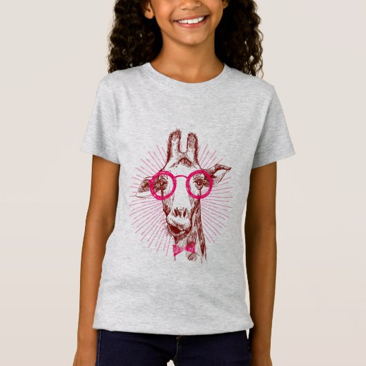 Cooler Hipster-stilvolle Giraffe T-Shirt (Vorderseite)