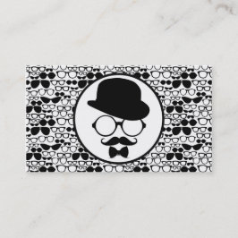 Cooler Hipster umgeben durch Brillen Visitenkarte