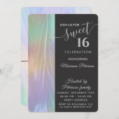 Cooler Holograph trendy Wasserfarbe abstrakt süß 1 Einladung (Vorne/Hinten)