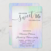 Cooler Holograph trendy Wasserfarbe abstrakt süß 1 Einladung (Vorne/Hinten)