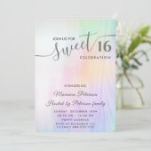 Cooler Holograph trendy Wasserfarbe abstrakt süß 1 Einladung (Stehend Vorderseite)