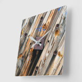 Cooler Holzdraht Quadratische Wanduhr (Winkel)