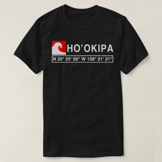 COOLER HOOKIPA SURF T MIT GPS-KOORDINATEN T-Shirt (Design vorne)