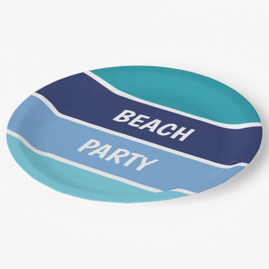 Cooler, horizontaler Streifen Pappteller (Schrägansicht)