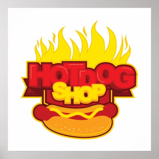 cooler Hotdog-Shop Poster (Vorne)