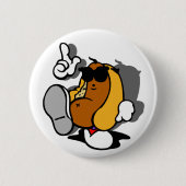 Cooler Hotdog-Tänzer Button (Vorderseite)