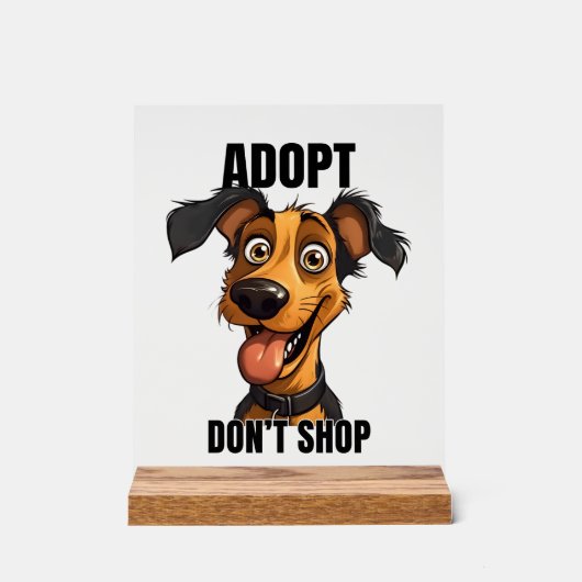 Cooler Hund Adoption Acrylschild (Vorderseite)
