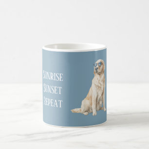 Cooler Hund Blaue Sonnenbrille Kaffeetasse