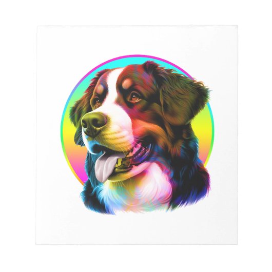 COOLER HUND BUNTE REGENBOGEN NOTIZBLOCK (Vorderseite)