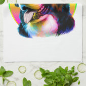 COOLER HUND BUNTER REGENBOGEN GESCHIRRTUCH (Gefaltet)